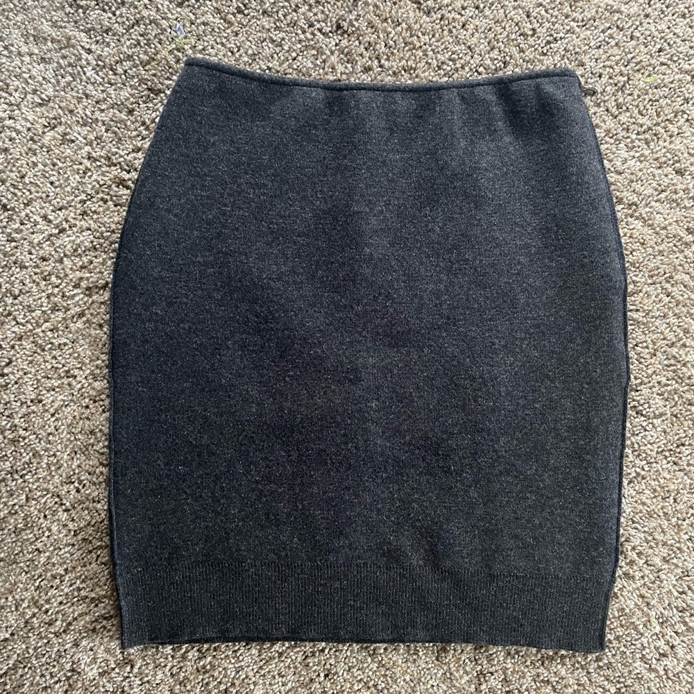 Lanvin Dark Grey Wool Mini Skirt